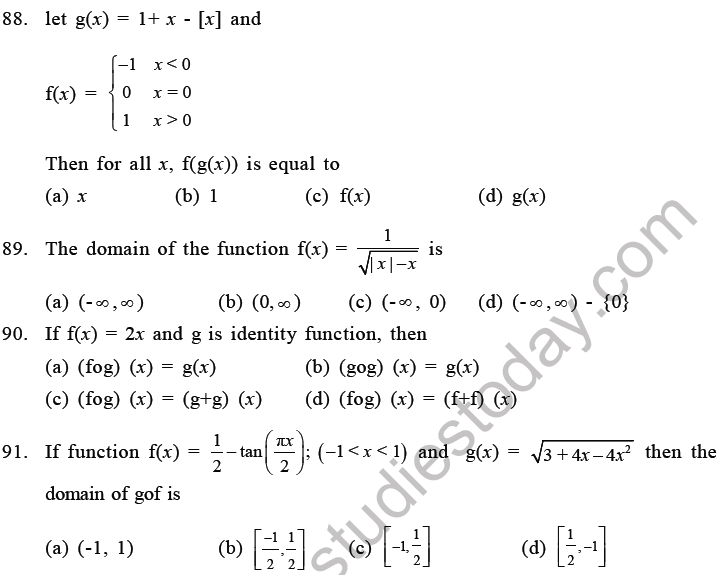 JEE Mathematics Relation And Functions MCQs Set C, Multiple Choice ...